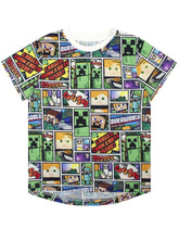 Minecraft T Shirt Overworld Steve Creeper Boy's Kids Short Sleeve Shirt Top Multicolor
